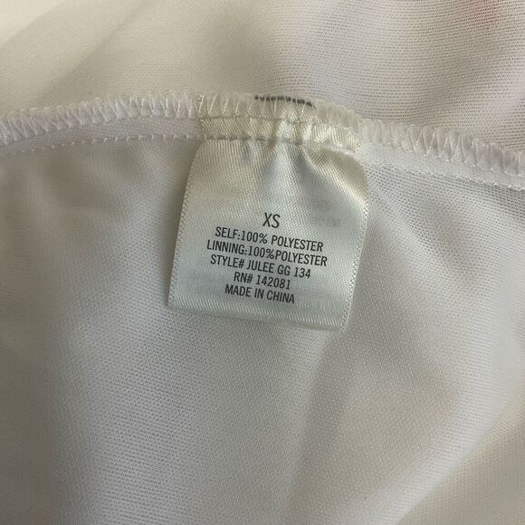 Blue Rain Women XS Square Neck White Red Floral Mini Peasant Dress Balloon Sleev - Picture 14 of 16